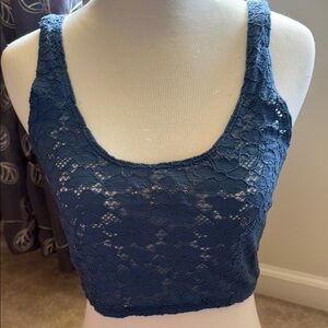 Hollister Lace Blue Top Size Small